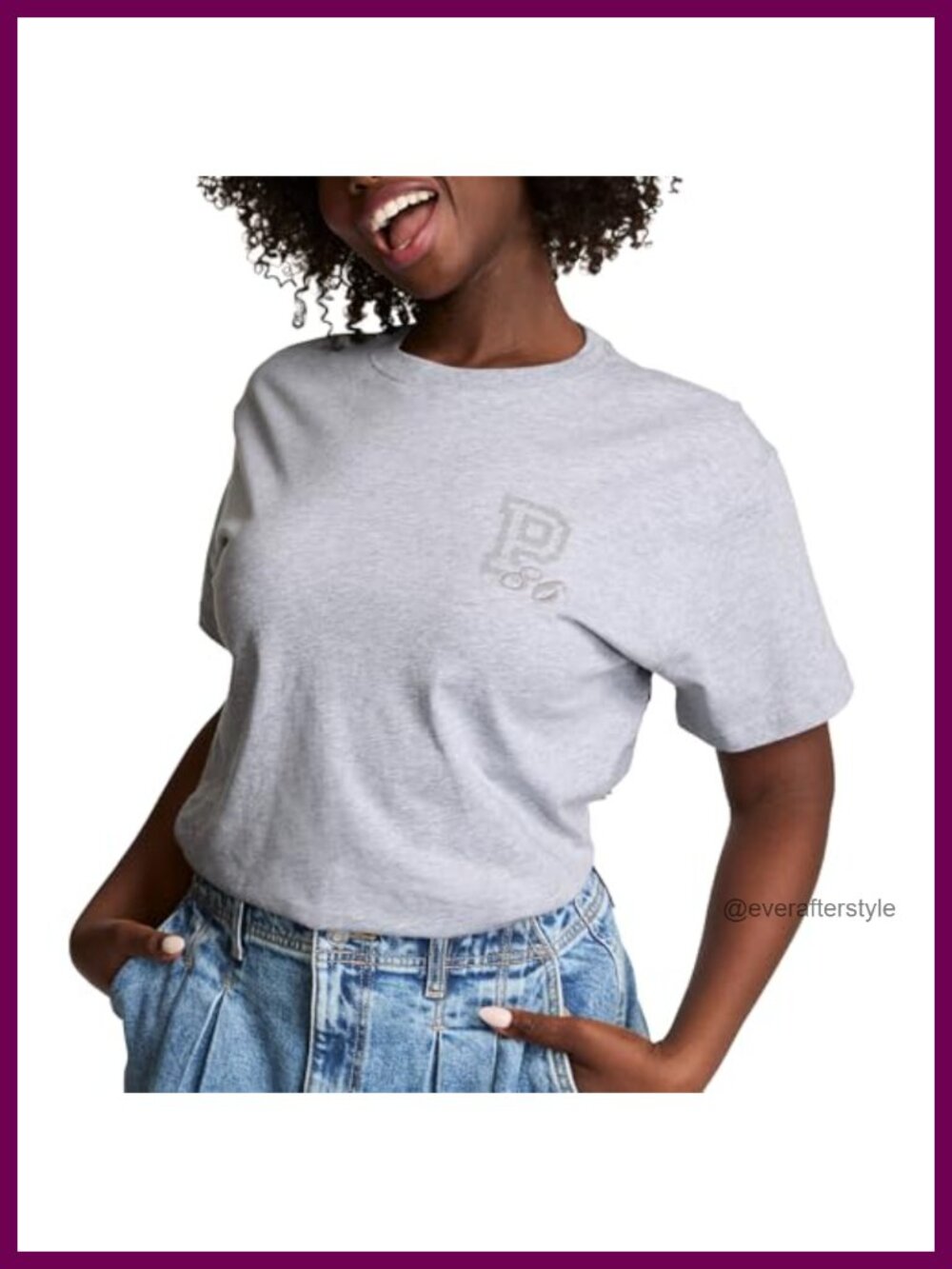 Oversized Campus Cotton Tee Collegiate Graphic Short Sleeve Crew Neck